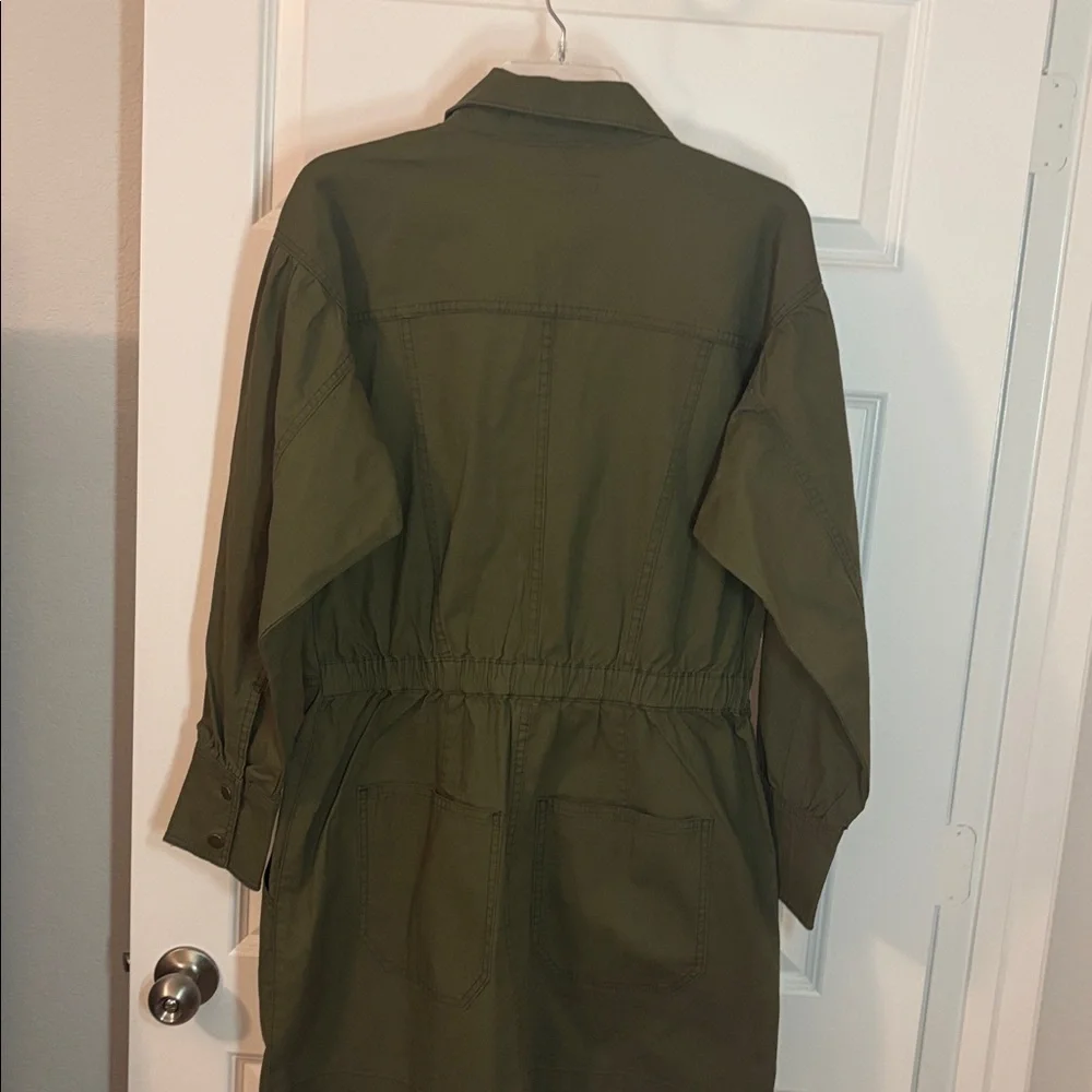 Circus NY Zip Front Long Sleeve Utility Minidress Burnt Olive SZ XL boho western - Picture 2 of 12
